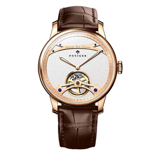 Đồng Hồ Nam Poniger Men Wrist Mechanical Watch Automatic P819G-D1 Màu Nâu - Trắng