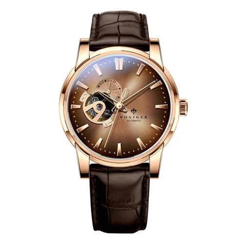 Đồng Hồ Nam Poniger P519G-D1 Màu Nâu-Vàng