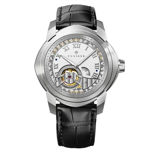 Đồng Hồ Nam Poniger P529G-D1 Automatic Màu Đen Bạc