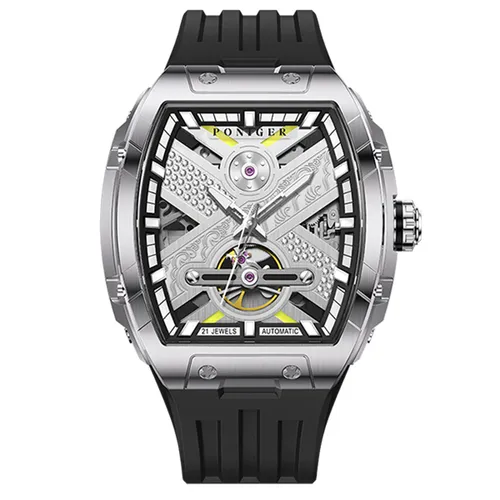 Đồng Hồ Nam Poniger P615G-S3 Automatic Màu Đen Bạc