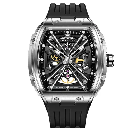 Đồng Hồ Nam Poniger P617G-S3 Automatic Màu Đen Xám