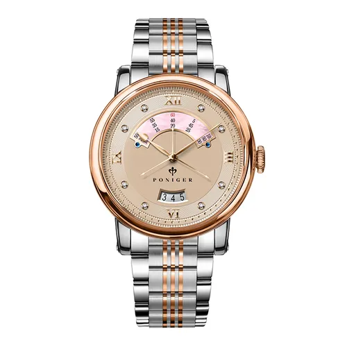 Đồng Hồ Nam Poniger P719G-T3 Automatic Màu Bạc - Vàng Hồng