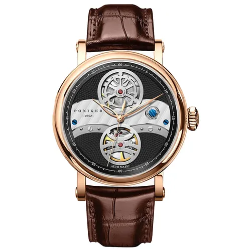 Đồng Hồ Nam Poniger P817G-D2 Automatic Màu Đen - Vàng Hồng