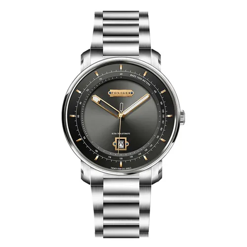 Đồng Hồ Nam Poniger Ultra-Slim Automatic Wristwatches For Men P913G-T2 Màu Vàng Đen