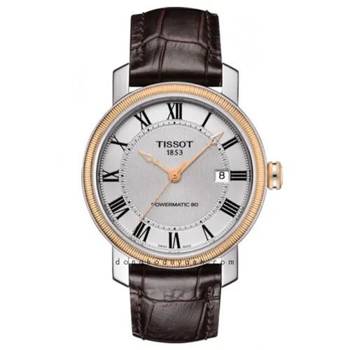 Đồng Hồ Nam Tissot Bridgeport Powermatic 80 T097.407.26.033.00 (T0974072603300) Màu Bạc - Nâu