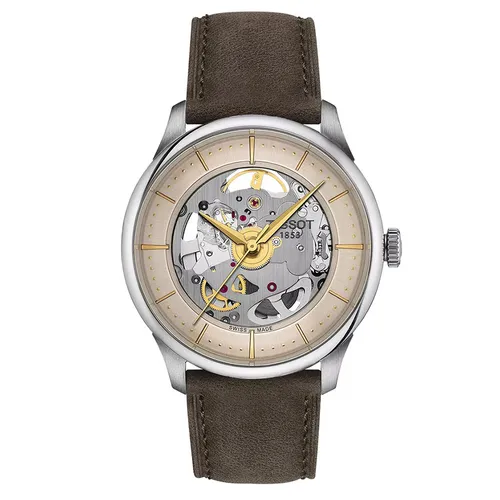 Đồng Hồ Nam Tissot Chemin Des Tourelles Squelette T139.836.16.261.00 (T1398361626100) Màu Nâu Bạc