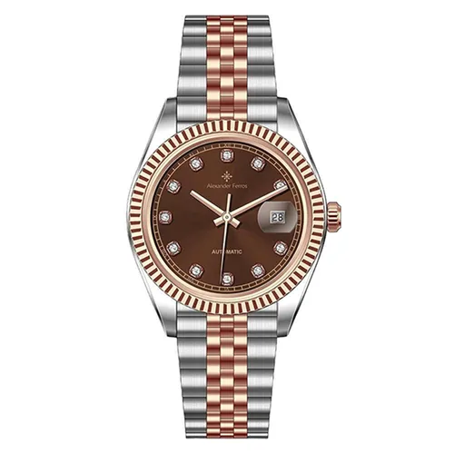 Đồng Hồ Nữ Alexander Ferros 8222D/08 Màu Bạc - Nâu