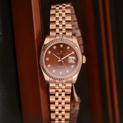 Đồng Hồ Nữ Alexander Ferros Quartz 8222R-08 31mm Màu Vàng Nâu