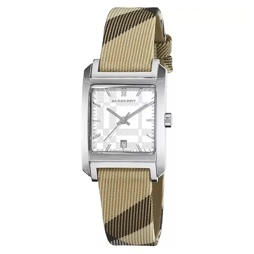 Đồng Hồ Nữ Burberry Nova Check Square Watch 28.9mm BU1577 Màu Be Bạc