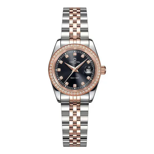 Đồng Hồ Nữ Carnival 8131L2-CH-D Màu Đen - Bạc