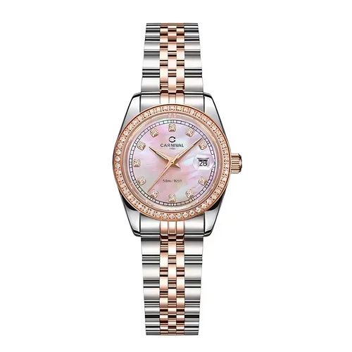 Đồng Hồ Nữ Carnival 8131L2-CH-HK Màu Hồng Bạc