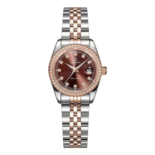 Đồng Hồ Nữ Carnival 8131L2-CH-N Màu Bạc - Nâu