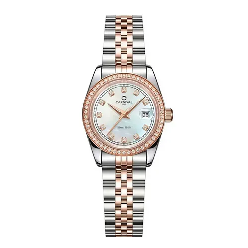 Đồng Hồ Nữ Carnival 8131L2-CH-TK Màu Bạc Xanh