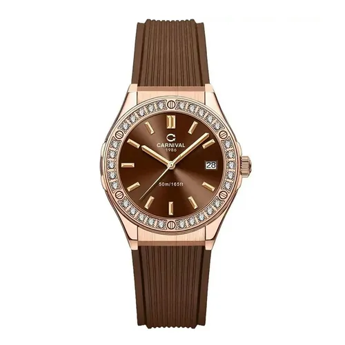 Đồng Hồ Nữ Carnival Fusion Quartz Watch 8168L2-VH-DCS-N Màu Nâu