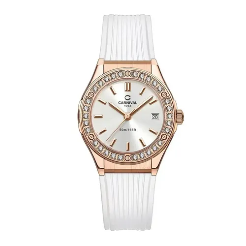 Đồng Hồ Nữ Carnival Fusion Quartz Watch 8168L2-VH-DCS-T1 Màu Trắng