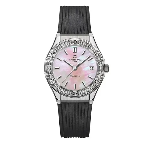 Đồng Hồ Nữ Carnival Quartz Watch 8168L2-VT-DCS-HK Màu Đen/Hồng