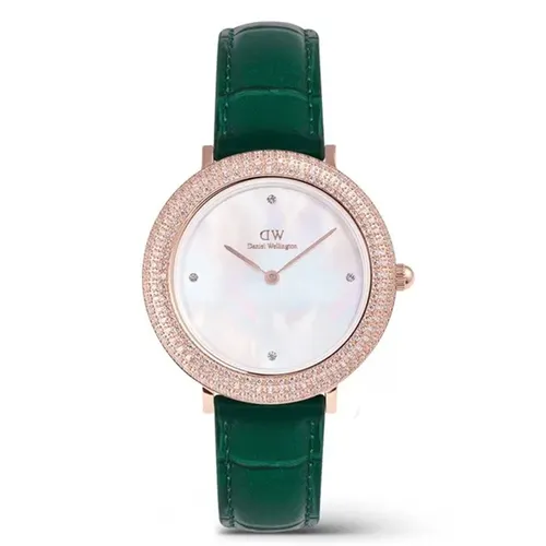 Đồng Hồ Nữ Daniel Wellington Crystalline Bezel Green Croc Rose Gold DW00100826 Màu Xanh Green