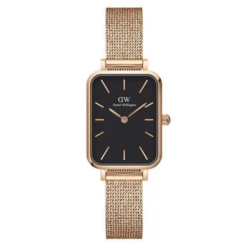 Đồng Hồ Nữ Daniel Wellington DW00100432 20x26mm Quadro Pressed Melrose RG Black Đen/ Vàng Hồng