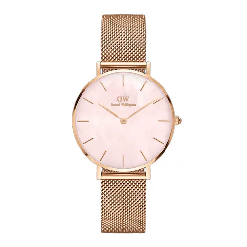 Đồng Hồ Nữ Daniel Wellington Petite Melrose Pearl Pink Mother Of Pearl Màu Vàng Hồng 32mm