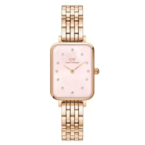 Đồng Hồ Nữ Daniel Wellington Quadro Lumine 5-Link Melrose DW00100621 Màu Vàng Hồng