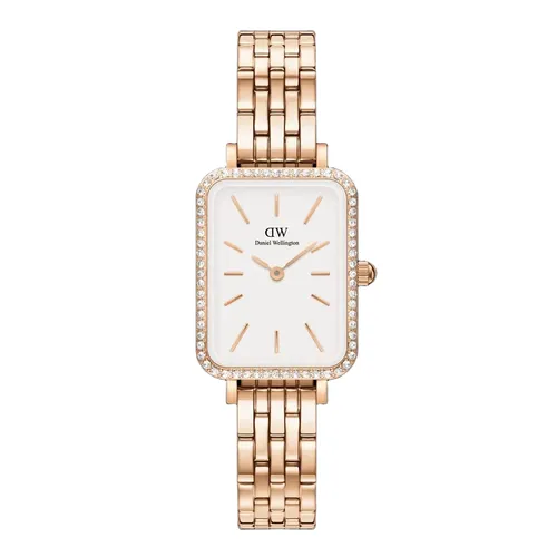 Đồng Hồ Nữ Daniel Wellington Quadro Lumine Bezel 5-Link Melrose Màu Vàng Hồng