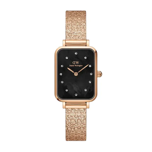 Đồng Hồ Nữ Daniel Wellington Quadro Lumine Pressed Piano Black MoP Rose Gold Màu Vàng Đen