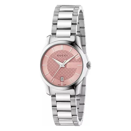 Đồng Hồ Nữ Gucci G-Timeless Pink Dial Stainless Steel Ladies Watch YA126524 Màu Hồng Bạc