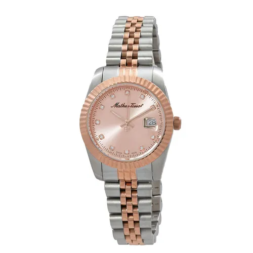 Đồng Hồ Nữ Mathey Tissot Mathy III Quartz Pink Dial Ladies Watch D810RSAL Màu Demi