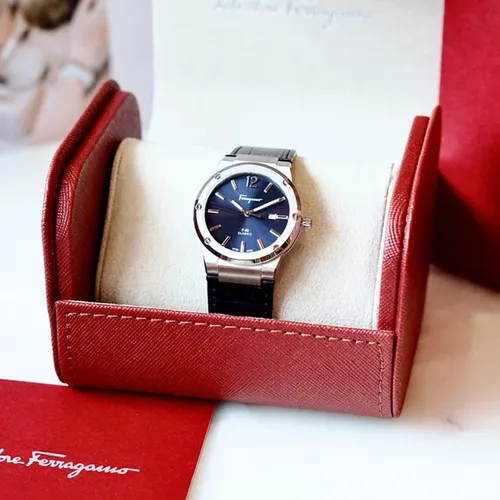 Đồng Hồ Nữ Salvatore Ferragamo F-80 Classic Ladies Watch 34mm Màu Xanh Navy