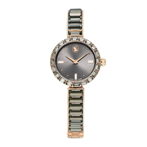 Đồng Hồ Nữ Swarovski Matrix Bangle Watch 5679887 Màu Xám/Vàng Hồng