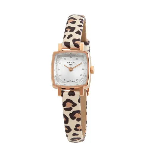Đồng Hồ Nữ Tissot T-Lady Quartz Diamond Silver Dial Ladies Watch T058.109.37.036.00 Màu Nâu/Be
