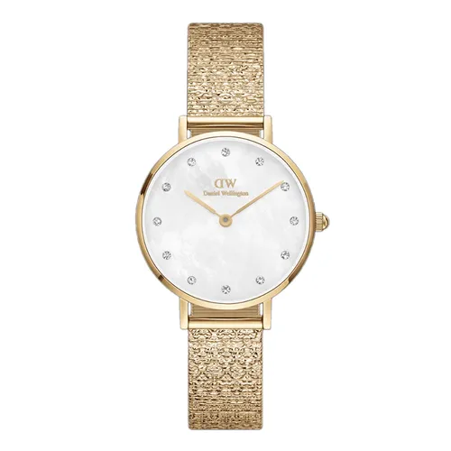 Đồng Hồ Unisex Daniel Wellington Petite Lumine Pressed Piano White MoP Gold Màu Vàng Gold