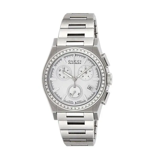 Đồng Hồ Unisex Gucci 115 Pantheon Chronograph YA115408 Màu Bạc