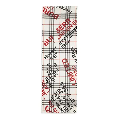 Khăn Choàng Burberry Over Print Coordinate Gauze Wool Silk Scarf Phối Màu