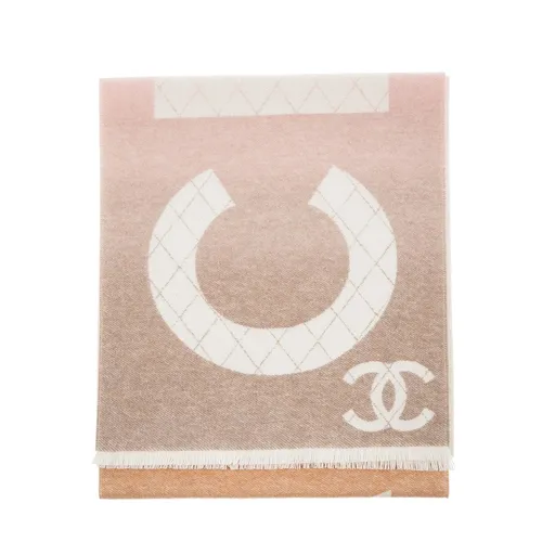 Khăn Nữ Chanel New Two Tone Gradient Logo Cashmere Scarf Phối Màu