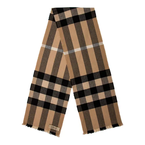 Khăn Quàng Cổ Nam Burberry Cashmere Plaid Print Scarf Màu Camel