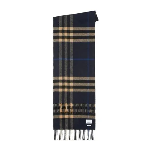 Khăn Quàng Cổ Nam Burberry Check Cashmere Scarf Màu Xanh Navy