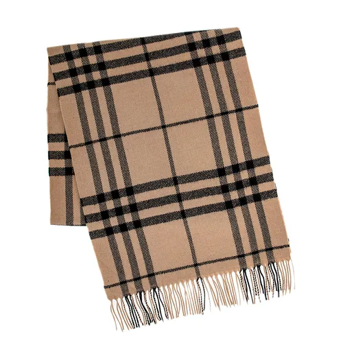 Khăn Quàng Cổ Burberry Wool Classic Plaid Scarf Màu Be/Đen
