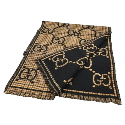 Khăn Quàng Cổ Gucci Check GG Wool Shawl Brown Màu Nâu Kẻ