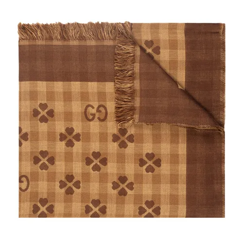 Khăn Quàng Cổ Gucci Scarf With Logo 662446 4G114 Màu Nâu