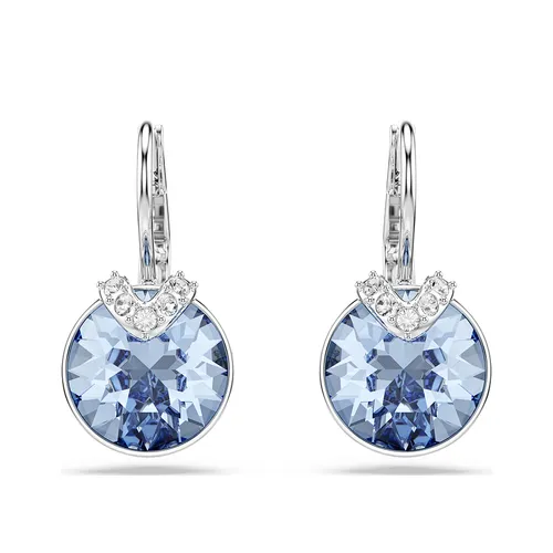 Khuyên Tai Nữ Swarovski Bella Earrings Round Blue Rhodium Plated 5734234 Màu Xanh Dương
