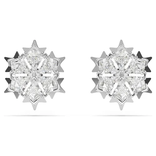 Khuyên Tai Nữ Swarovski Magic Stud Earrings Snowflake, White, Rhodium Plated 5627347 Màu Bạc