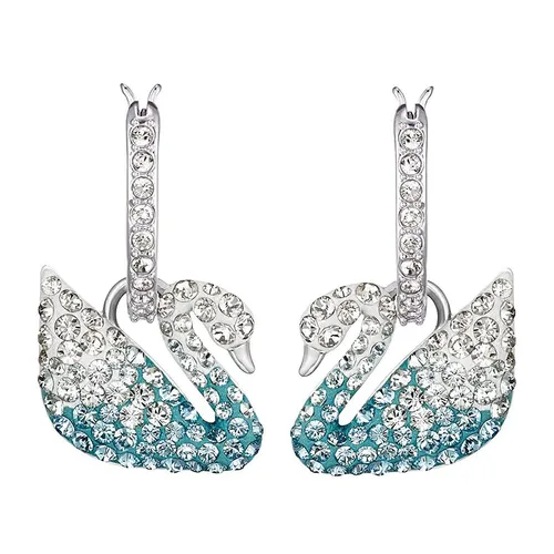 Khuyên Tai Nữ Swarovski Ombre Thiên Nga Xanh Đính Đá 5512577 Màu Xanh Bạc