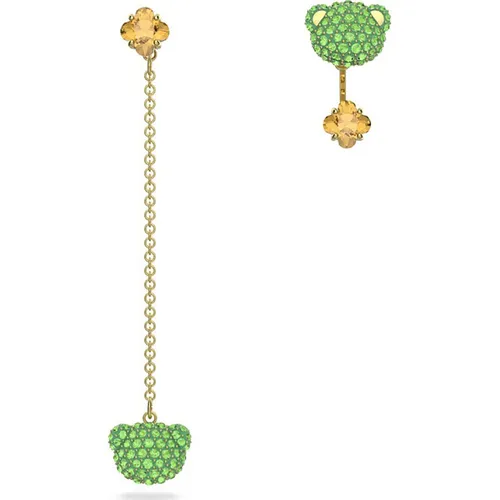 Khuyên Tai Nữ Swarovski Teddy Earrings Multicolored, Gold Alloy Layer - 5642981 Màu Xanh Vàng