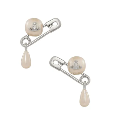 Khuyên Tai Nữ Vivienne Westwood Claude Small Stud Earrings Platinum 62010363-02P103 Màu Bạc Trắng