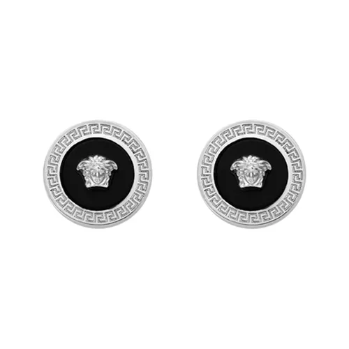 Khuyên Tai Versace Enamel Medusa Stud Earrings DG27256-DJMR_DTU_UNICA_4J750 Màu Bạc Đen