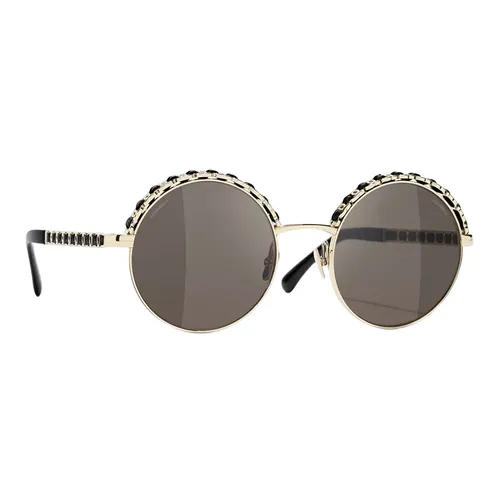 Kính Mát Chanel Circle Sunglasses A71384 X27388 L3953 Màu Đen - Vàng