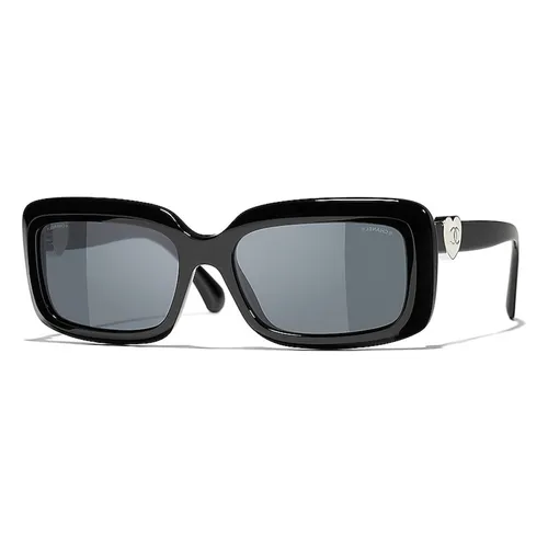Kính Mát Chanel Rectangle Sunglasses CH5520 Màu Đen - Xanh