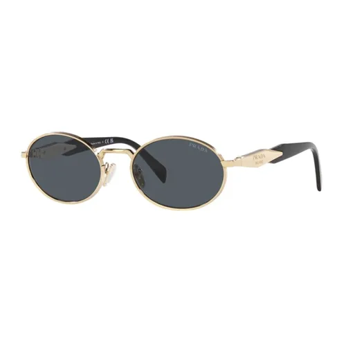 Kính Mát Prada Sunglasses 0PR 65ZS ZVN09T Pale Gold Dark Grey Màu Xám/Gold
