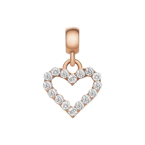 Mặt Dây Chuyền Daniel Wellington Heart Contour White Crystal Charm Rose Gold DW00400427 Màu Vàng Hồng